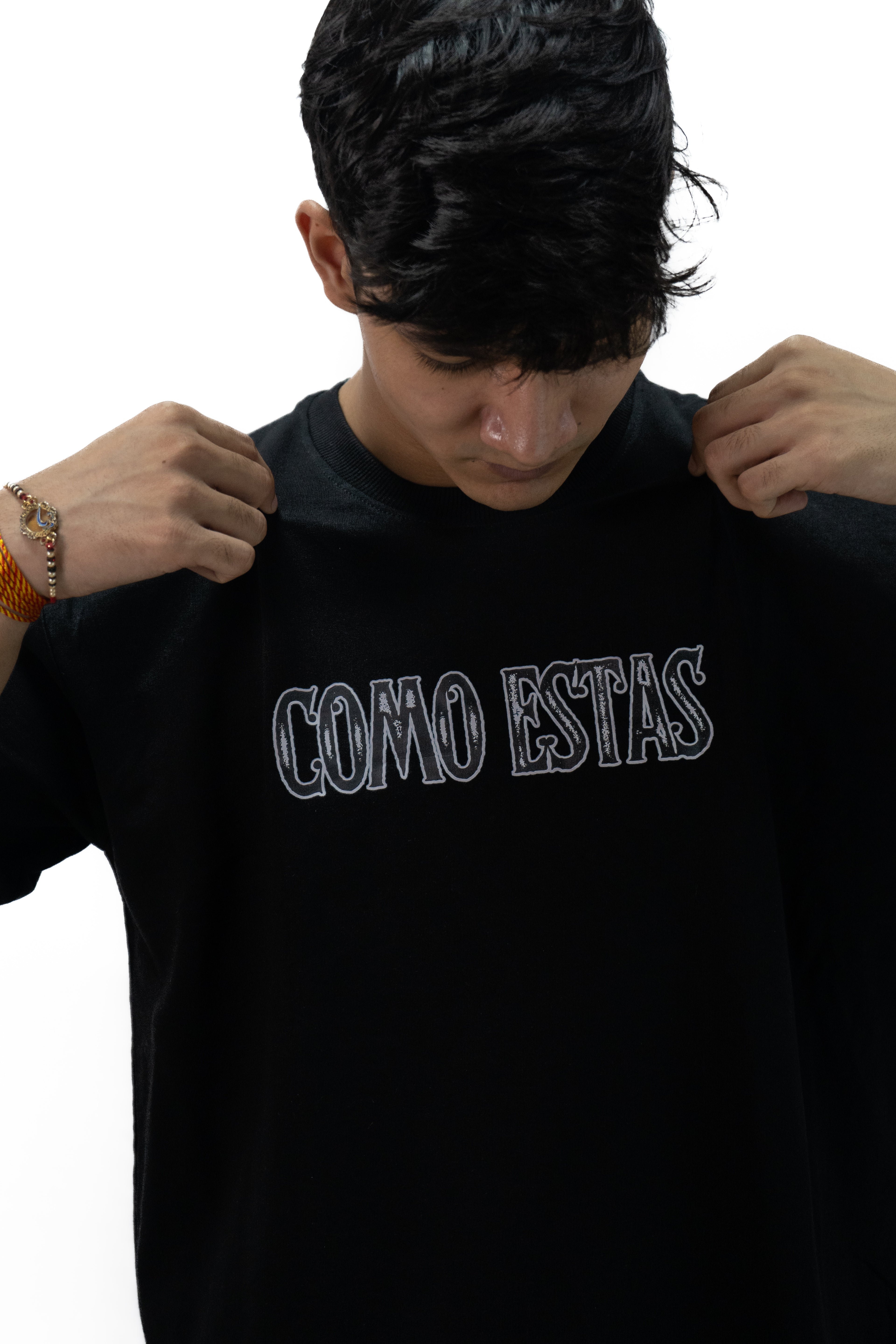 Como Estas Black Oversized Tee