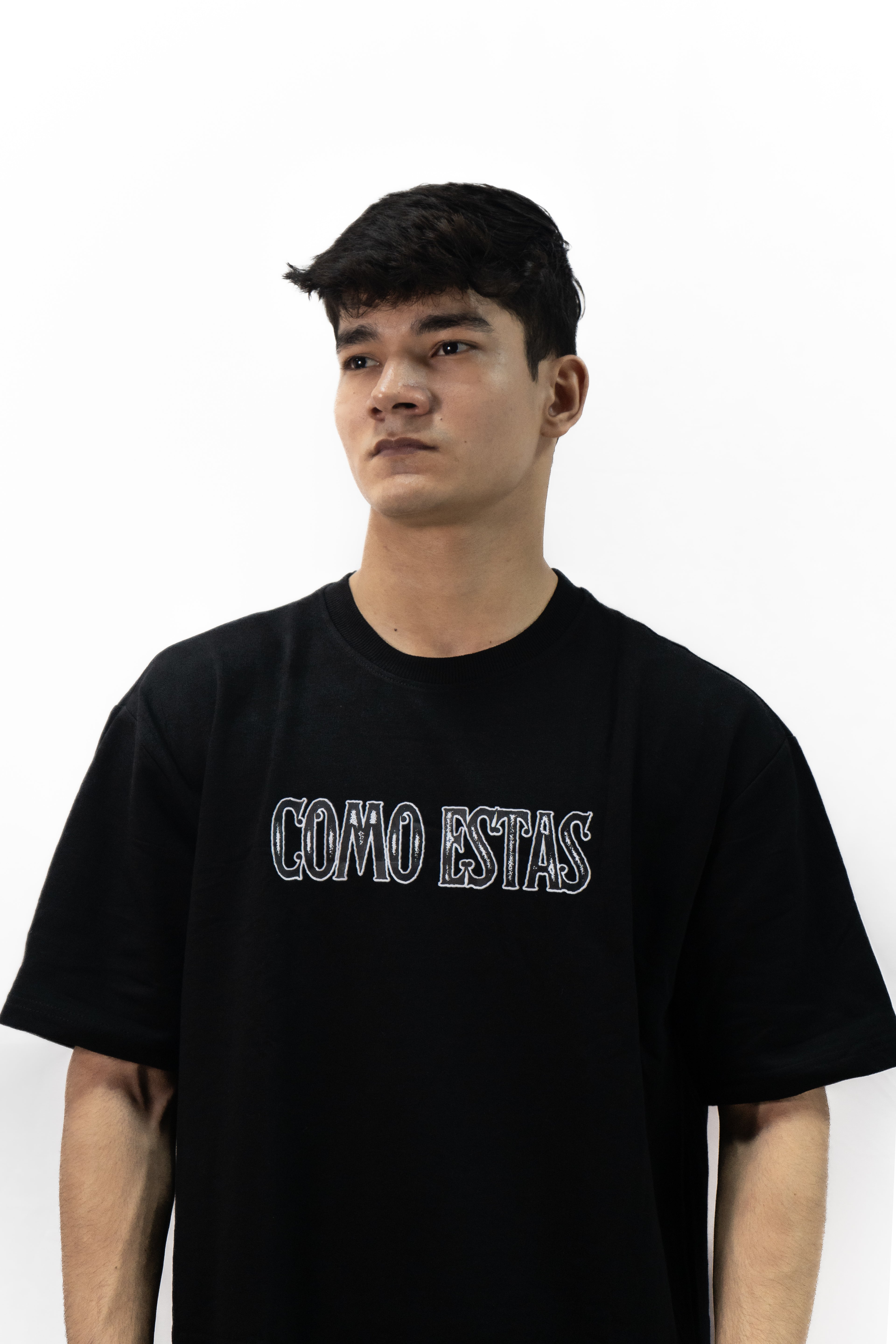 Como Estas Black Oversized Tee