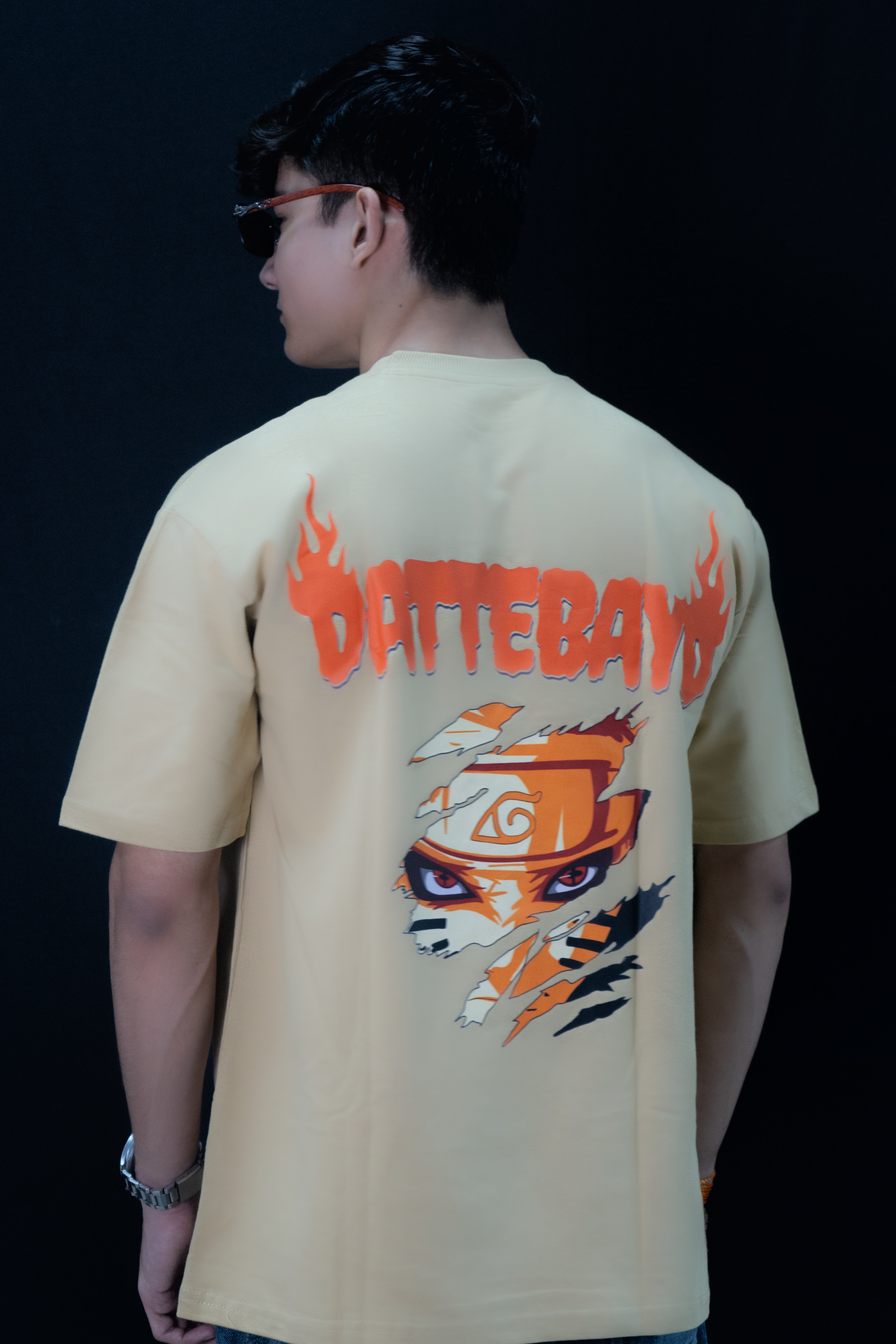 Dattebayo Beige Oversized Tee