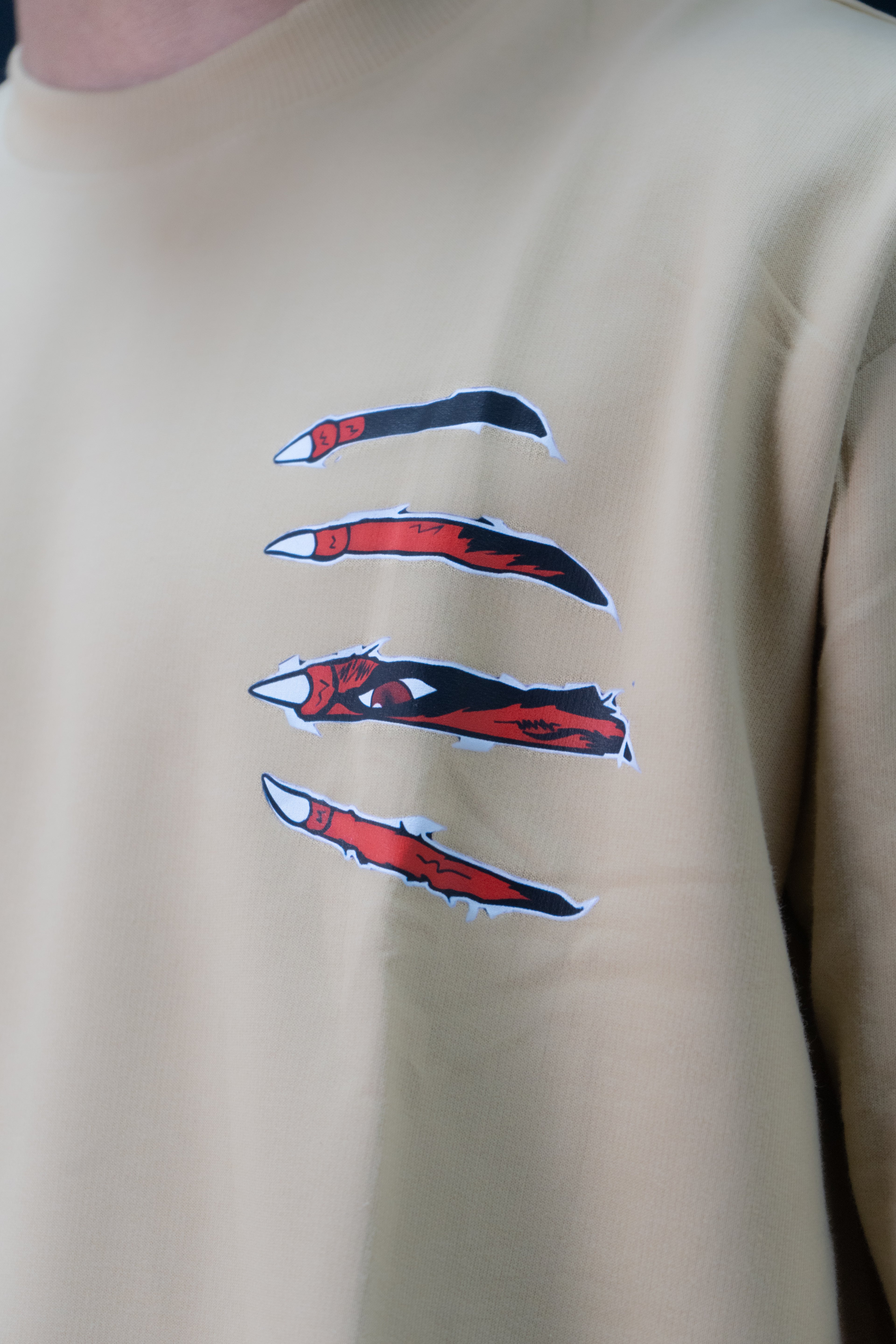 Dattebayo Beige Oversized Tee