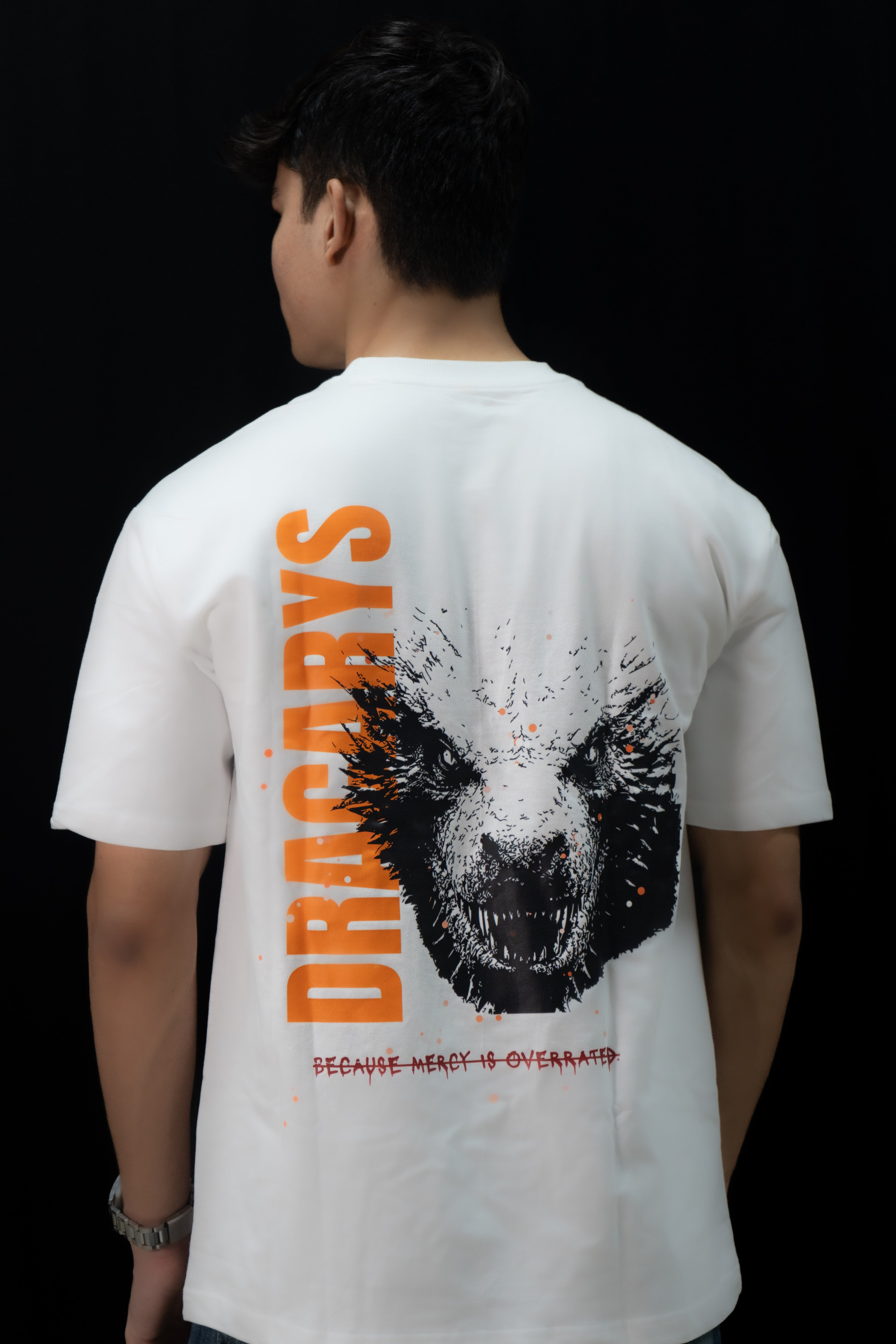 Dracarys White Oversized Tees