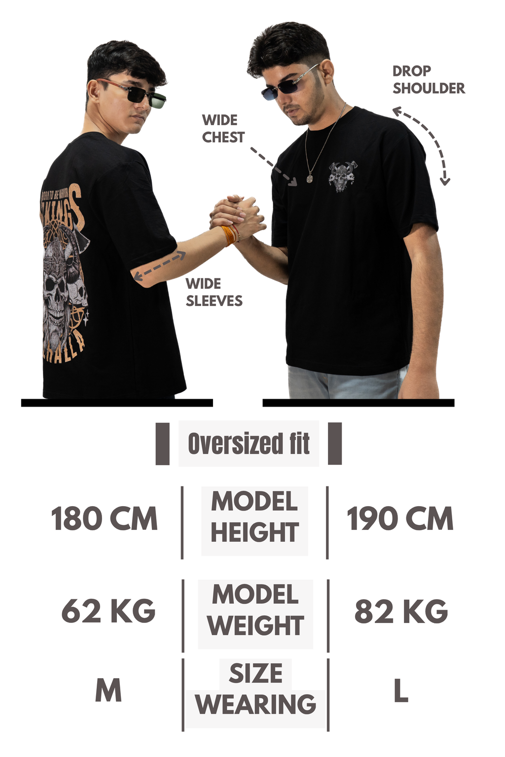 Vikings Black Oversized Tee