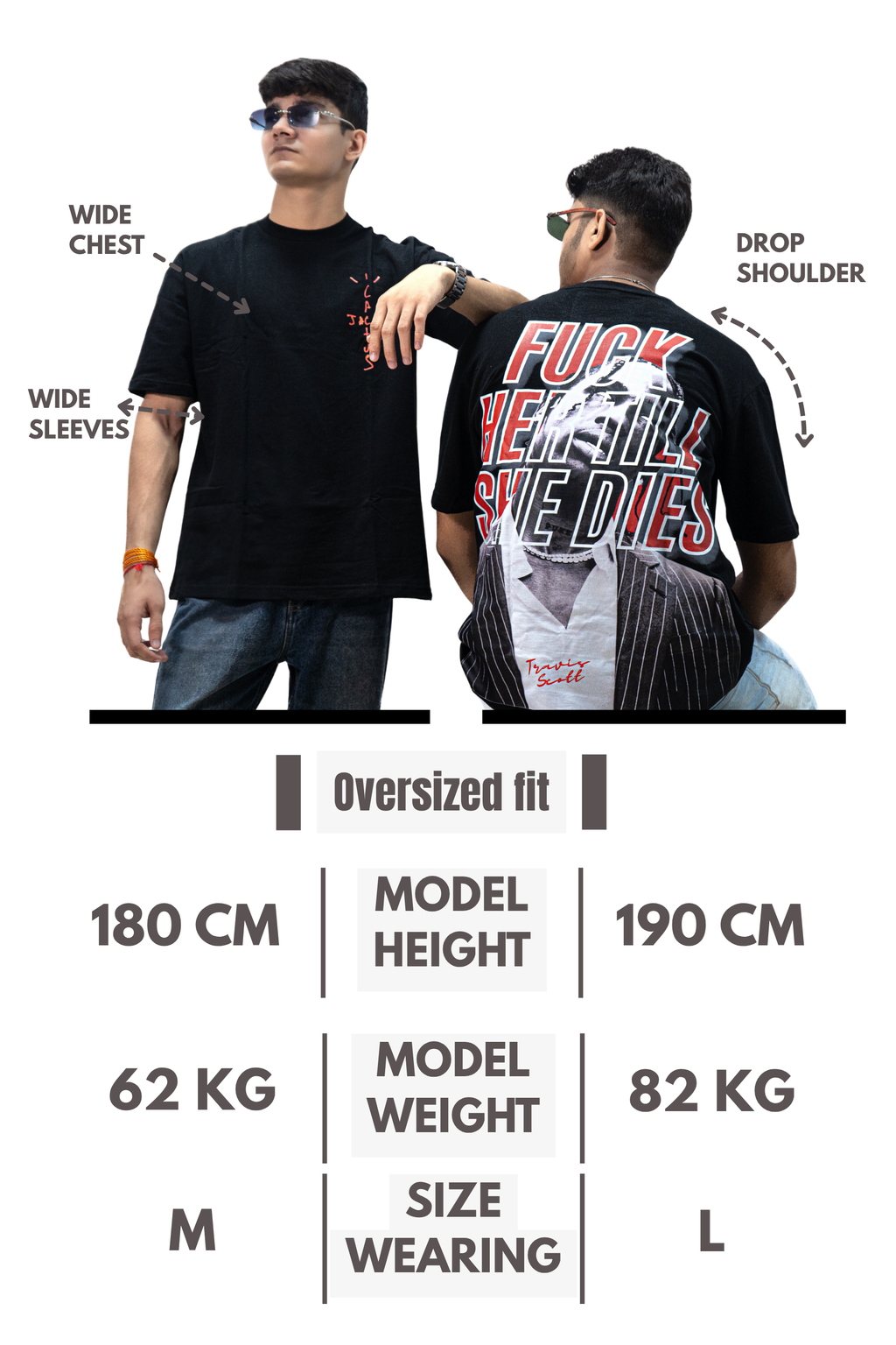 Black Travis Scott Oversized Tee