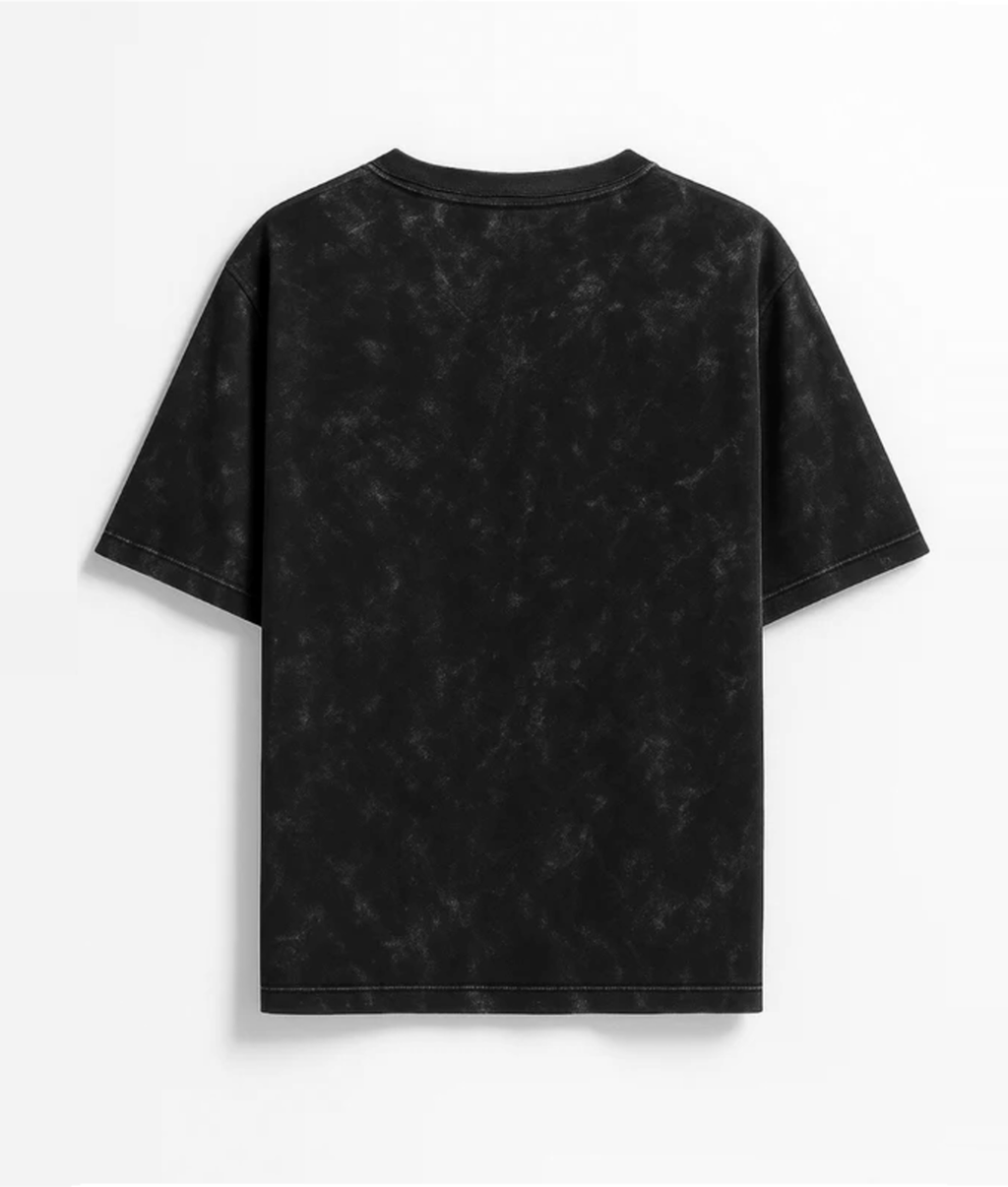 Black Oversized Acid Washed Tee